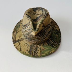Real Tree Camo Print Army Structured Fedora Brim Hat Size Large